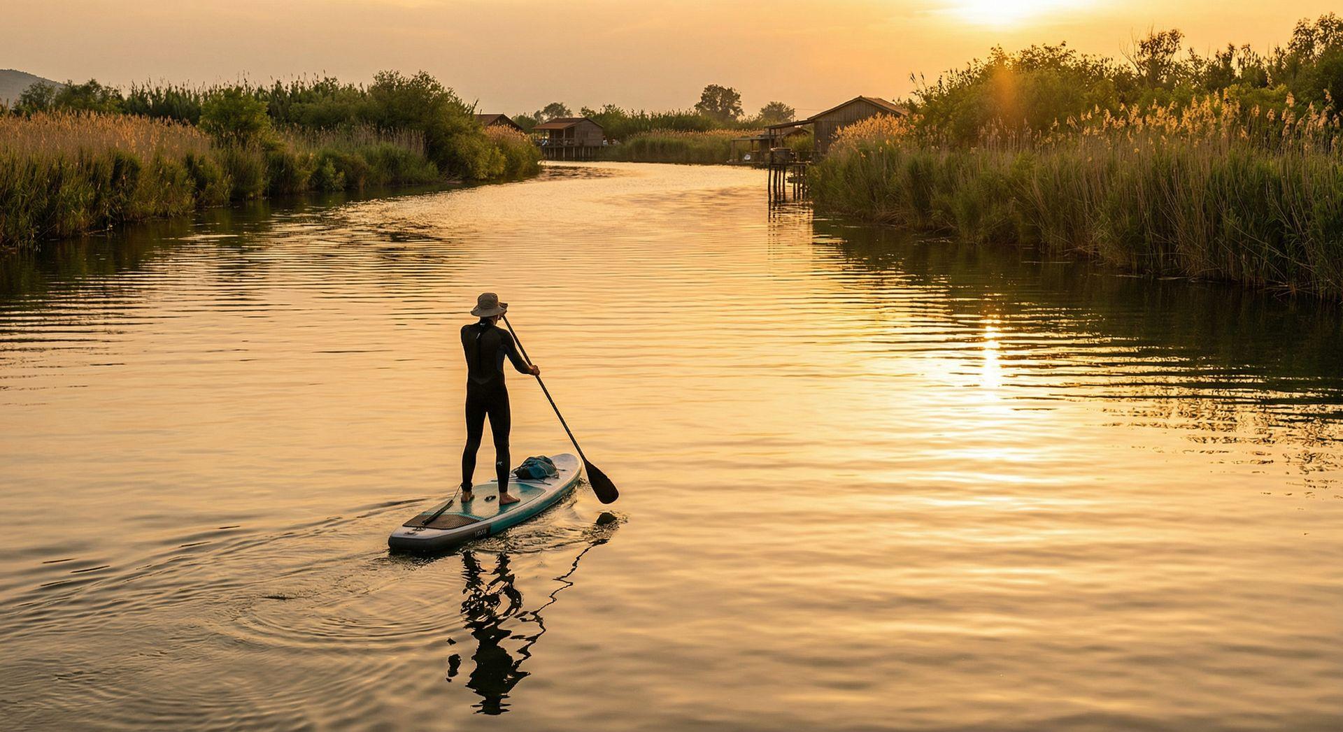 SUP paddling on the Bojana
